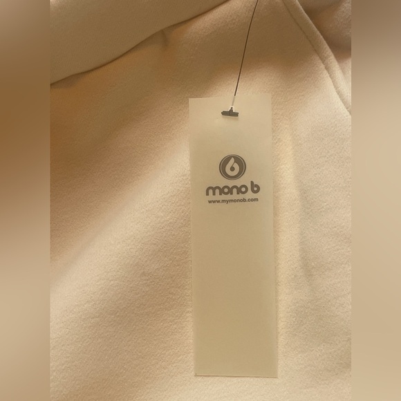 Mono B Ivory Drawstring Sweatpants Joggers NWT Size M/L - Picture 3 of 7